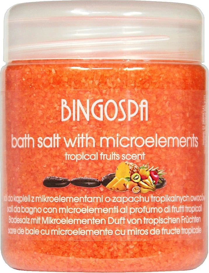 Kripë për banjë për femra BingoSpa Tropical Fruit Scented Microelement, 550g