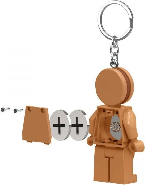 Mbajtëse çelësash LEGO Gingerbread Man me dritë LED, LGL-KE182, kafe