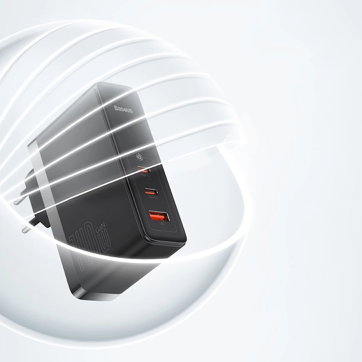 Karikues i shpejtë Baseus GaN5 Pro, 140W, 2x USB-C + USB-A, EU, i zi