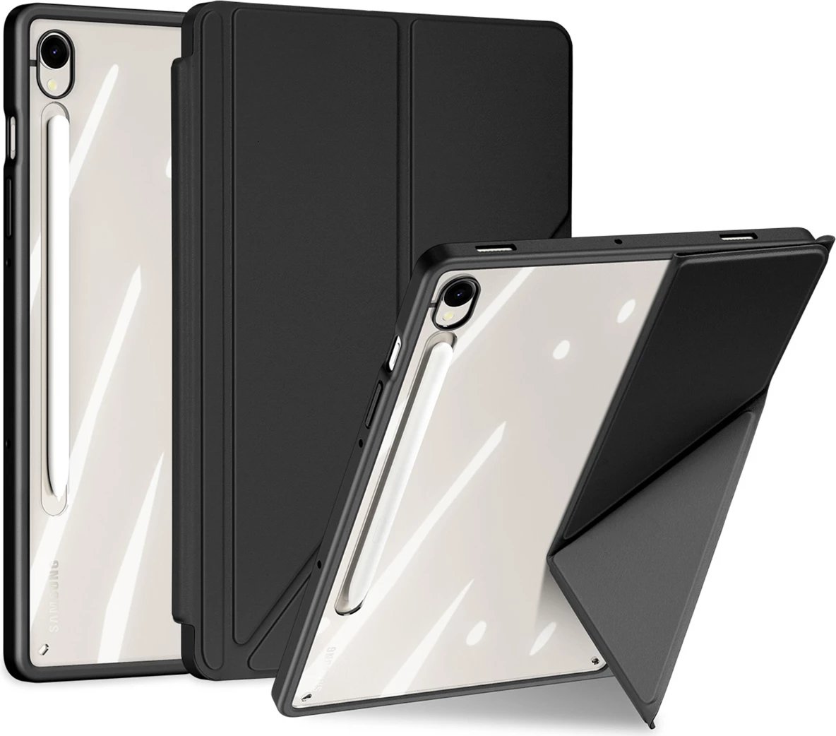 Mbështjellës tabletë Dux Ducis Magi për Samsung Galaxy Tab S10 FE/S9/S9 FE, me mbajtëse stylus, e zezë