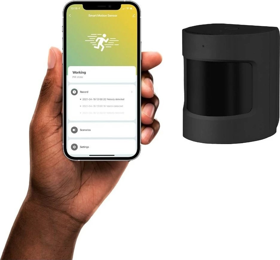 Sensor lëvizjeje Hombli HBSM-0100, Muri, i brendshëm, i zi