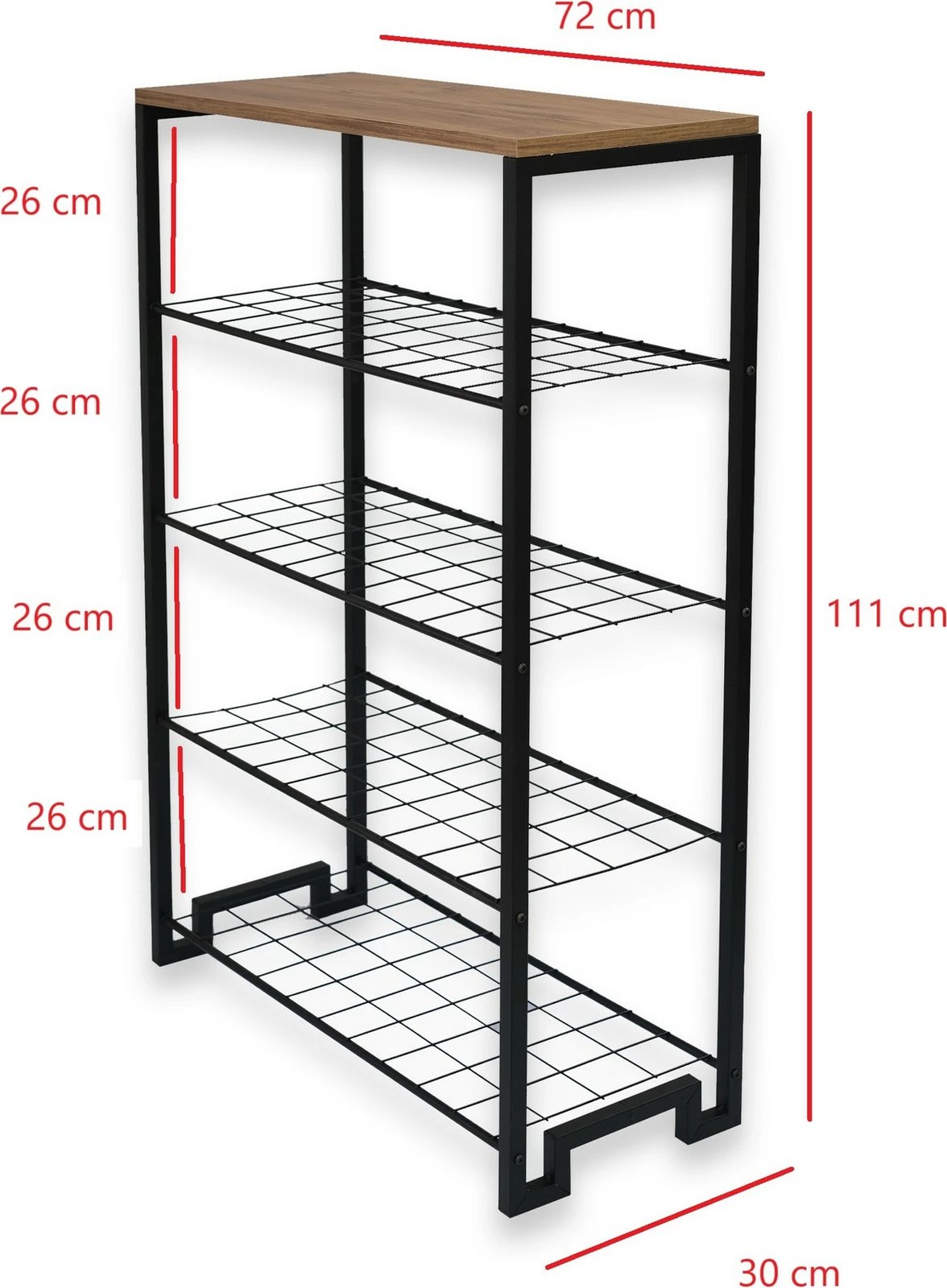 Dollap këpucësh Hanah Home, Nancy, ngjyrë Atlantic Pine dhe e zezë