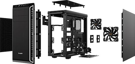 Kasë kompjuteri be quiet! Pure Base 600, e zezë / e argjend