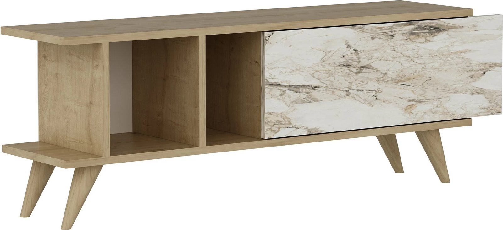 Komodë TV Hanah Home, ngjyrë Sapphire Oak, mermer