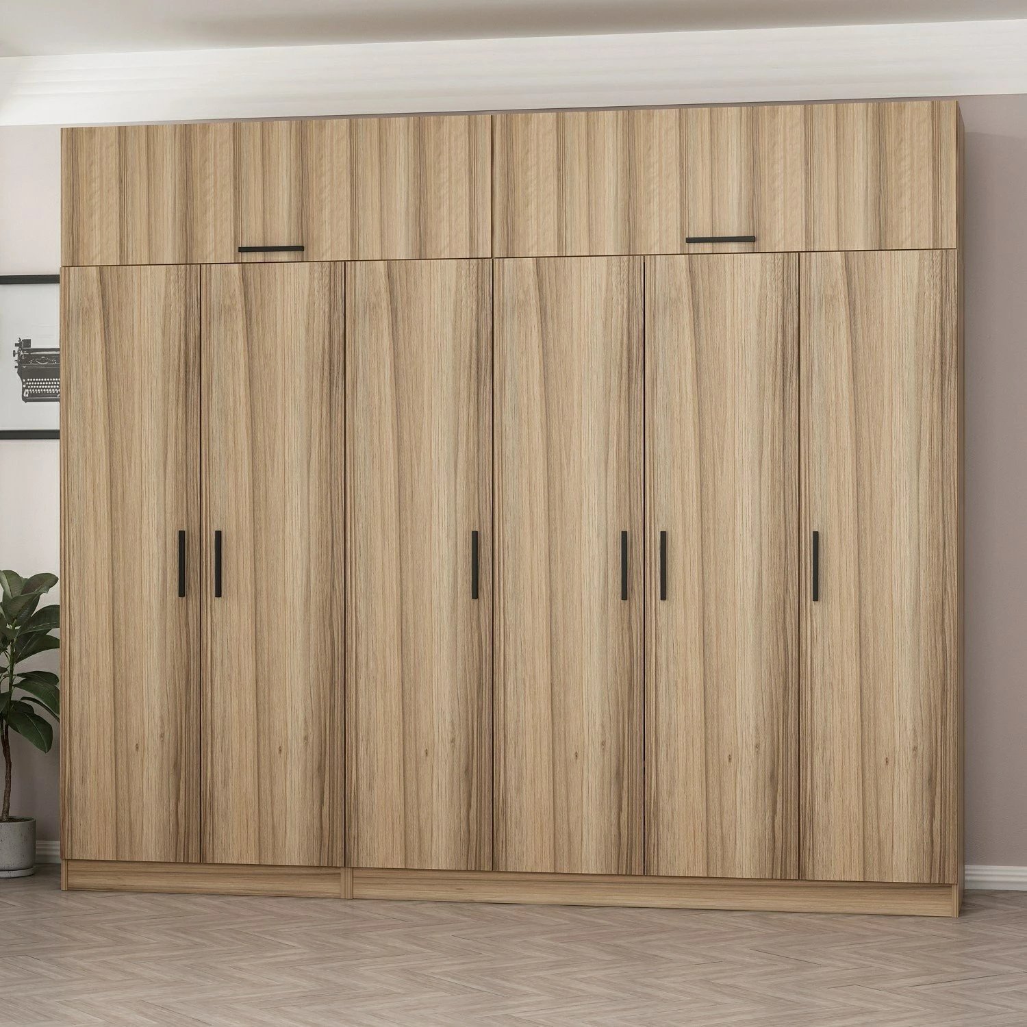 Dollap garderobe Skye Decor, ngjyrë dore, 270x255x52cm