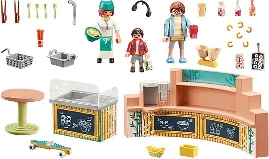 Set lodrash Playmobil My Life 71538 Snack Bar, 54 pjesë