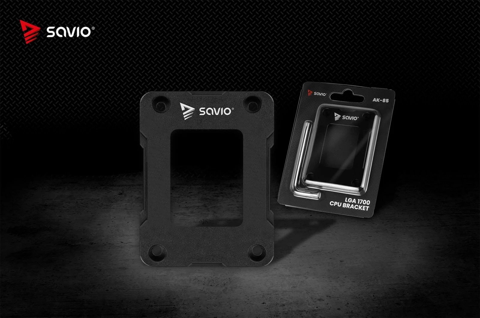 Kornizë montimi për procesor, Savio, AK-85 (SAVAK-85), për LGA 1700 Intel 12/13/14 gen, aliazh alumini, 53.5×70.3×6 mm, e zezë
