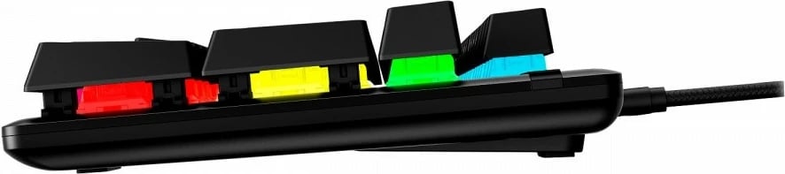 Tastierë mekanike gaming HyperX Alloy Origins PBT HX Red 639N3AA#ABA me ndriçim RGB, QWERTY English (US), USB, kabllo e shkëputshme, e zezë