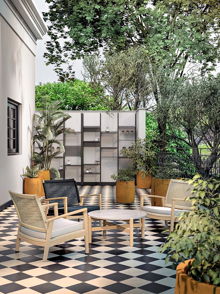 Tavolinë kafeje terrazzo, ngjyrë natyrale e çelët, 84.4x84.4x37 cm