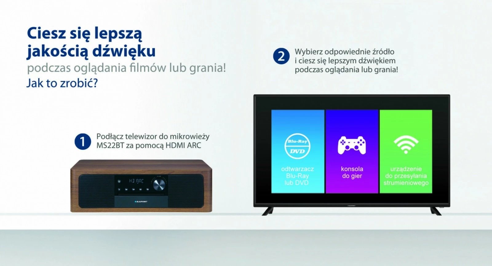 Micro HiFi Blaupunkt MS22BT, Bluetooth, HDMI ARC, CD/MP3/USB/AUX, Ngjyrë druri