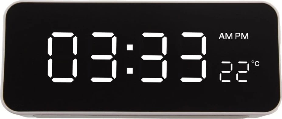 Orë alarmi GreenBlue GB397 me termometër, e bardhë