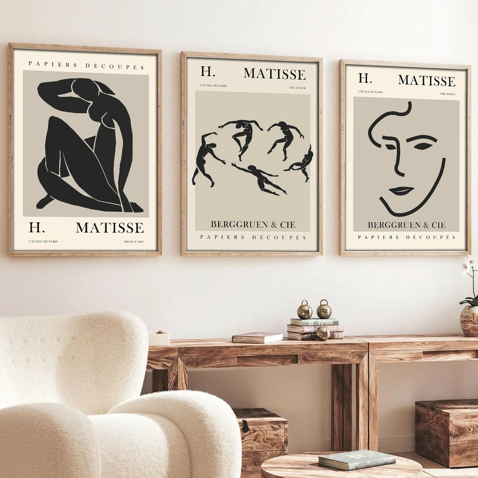 Pikturë dekorative me kornizë MDF (3 copë), Wallity, Huhu255, 50x35cm