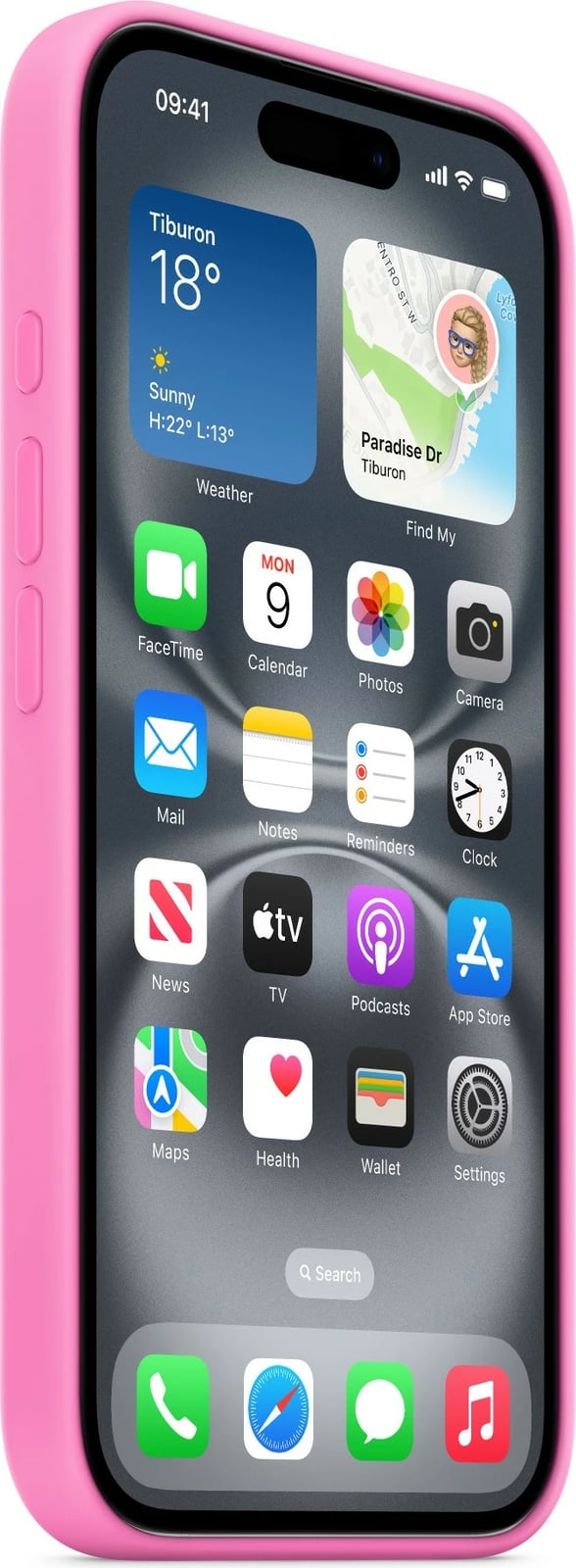 Mbështjellës Apple iPhone 16, silikon, MagSafe, 6.1 inch, rozë