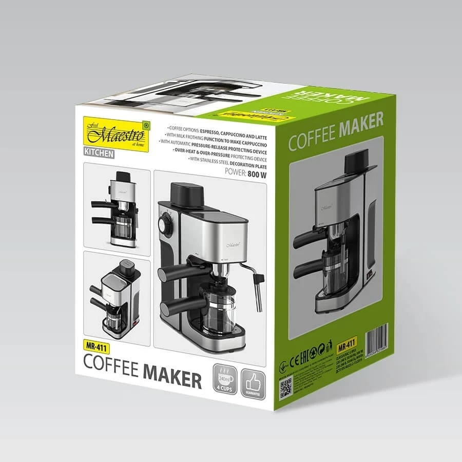 Aparat kafeje Maestro MR-411, 250 ml, Inoks