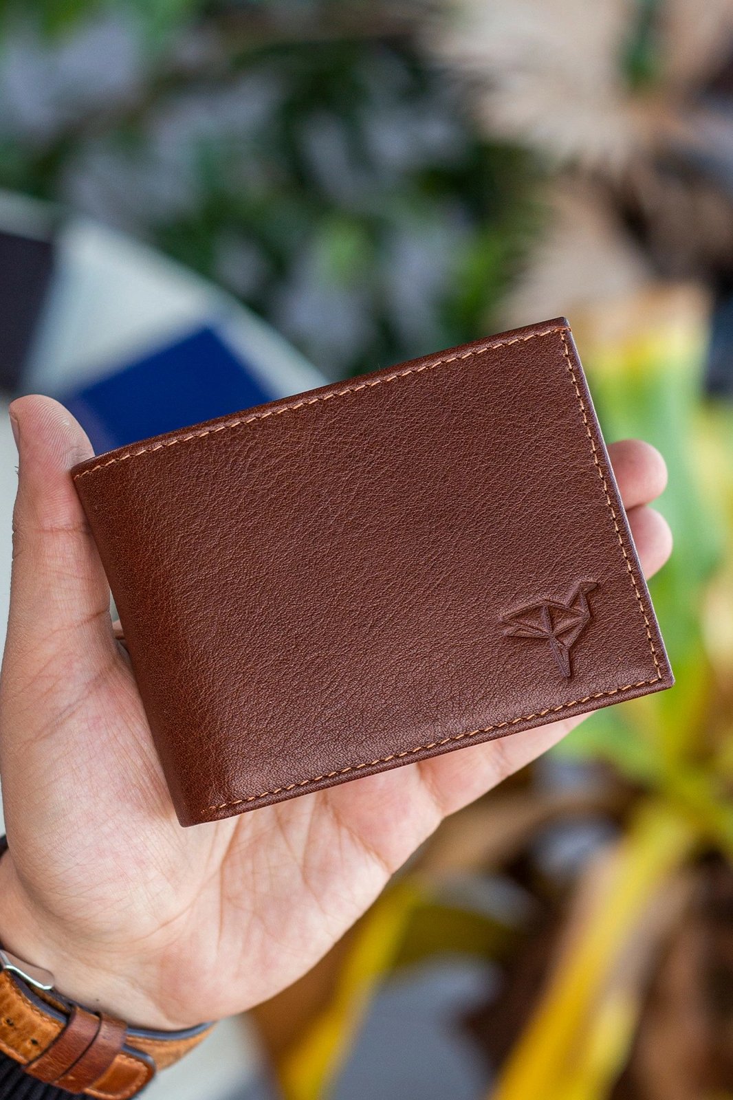 Portofol për burra, lëkurë natyrale, ngjyrë tan, Zoozie Bags Liverpool