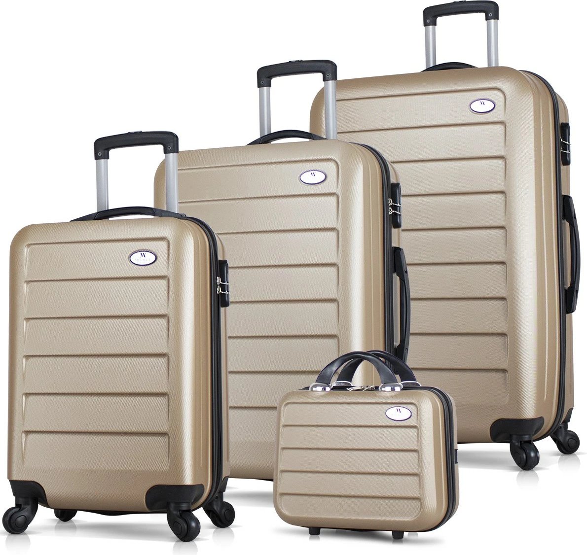 Set valixhesh (4 copë), ngjyrë ari, Zoozie Bags, 8435