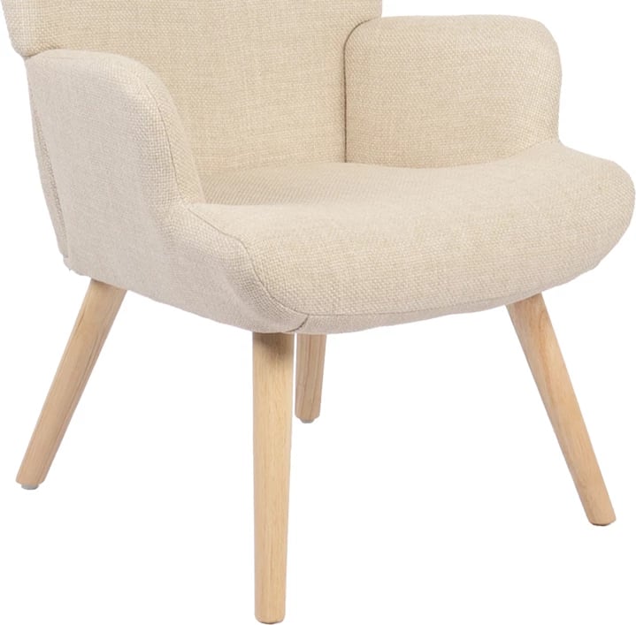 Fotel Gerlina, material krem, këmbë ngjyrë natyrale, 71x64x94cm