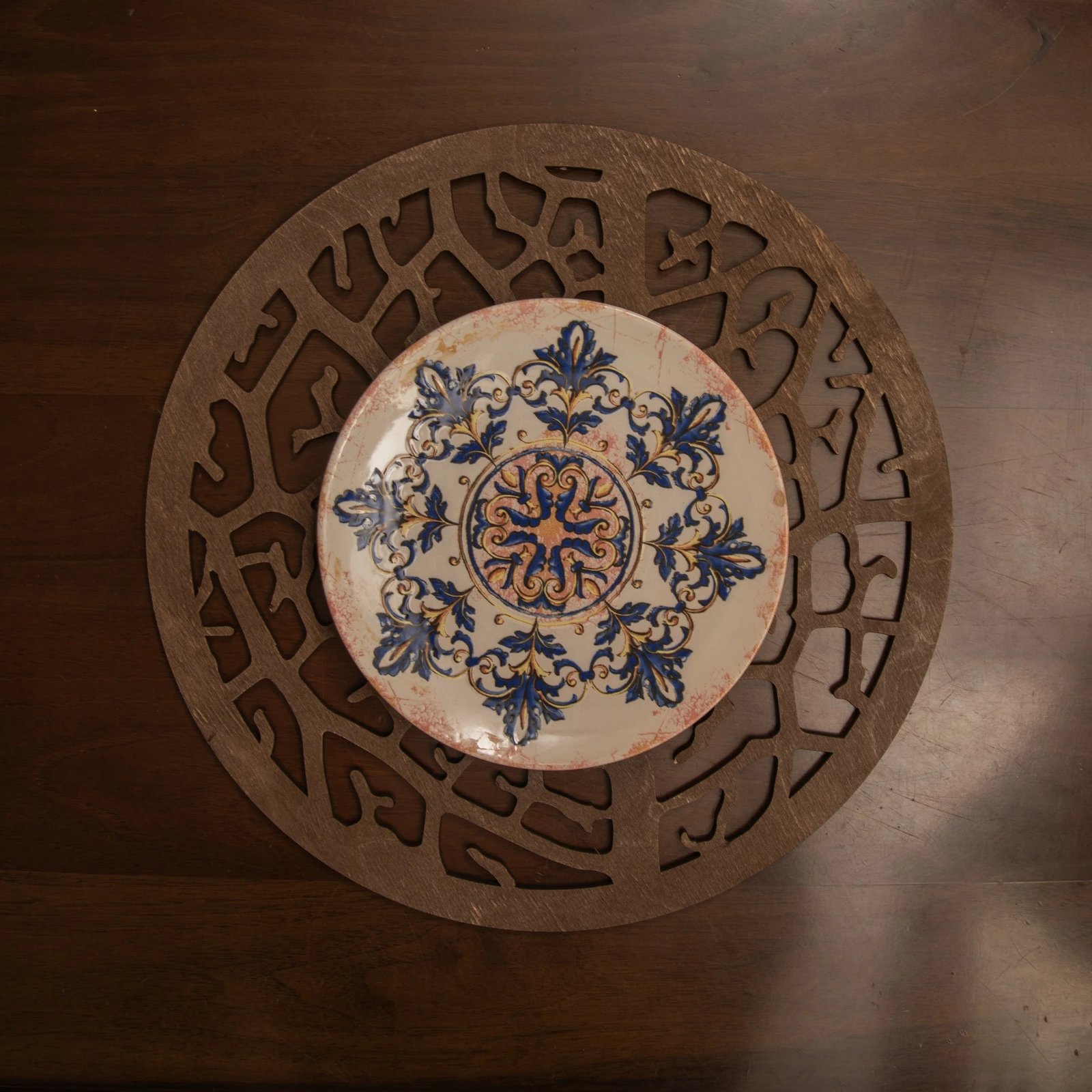 Set nënshtrues tavoline prej druri Hermia, 6 copë, ngjyrë wenge