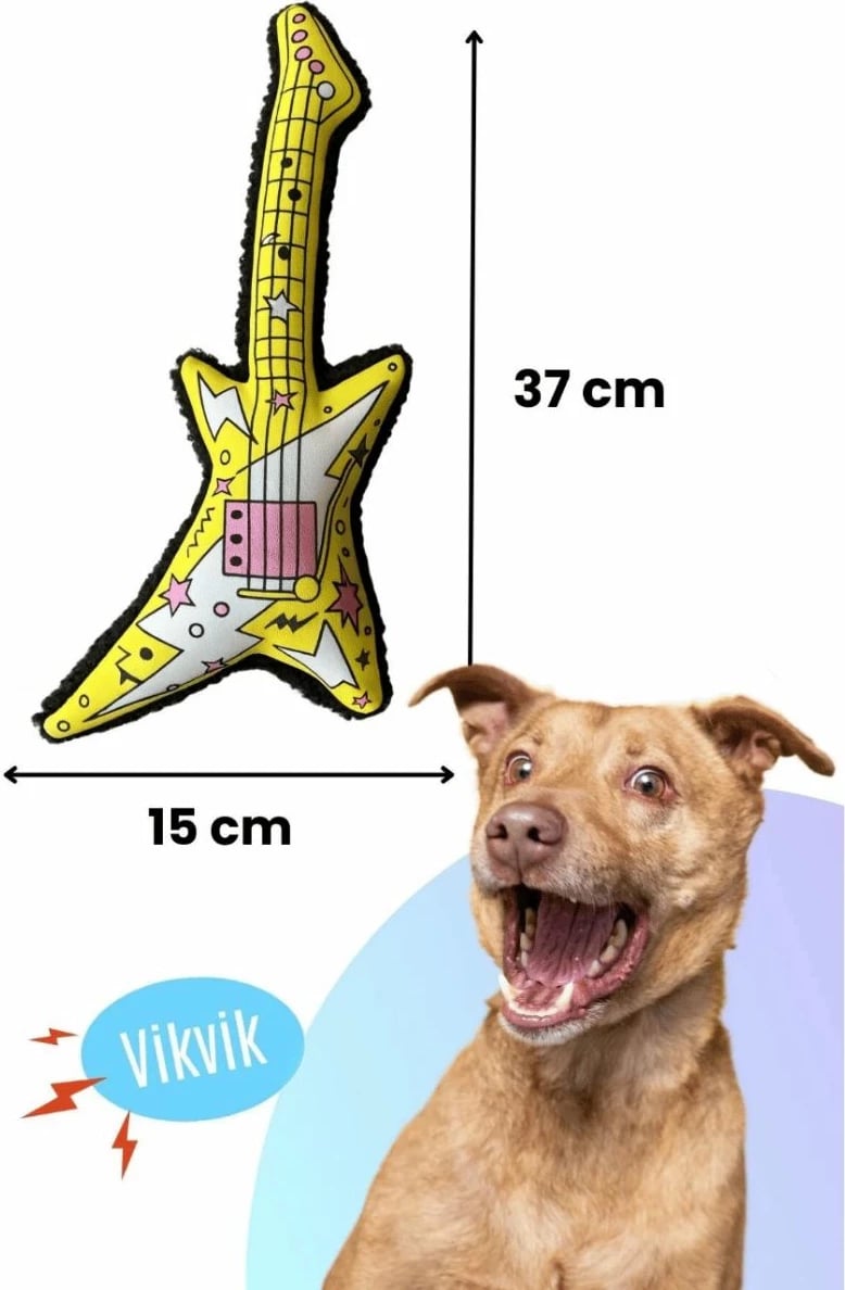 Lodër pelushi për qen, Paws & Whiskers, Havhav 1031, e verdhë dhe e zezë, 37x15cm