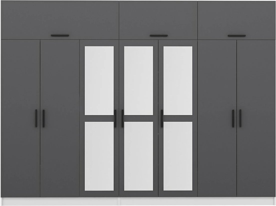 Dollap Skye Decor, anthracit-bardhë, 315x255x52cm