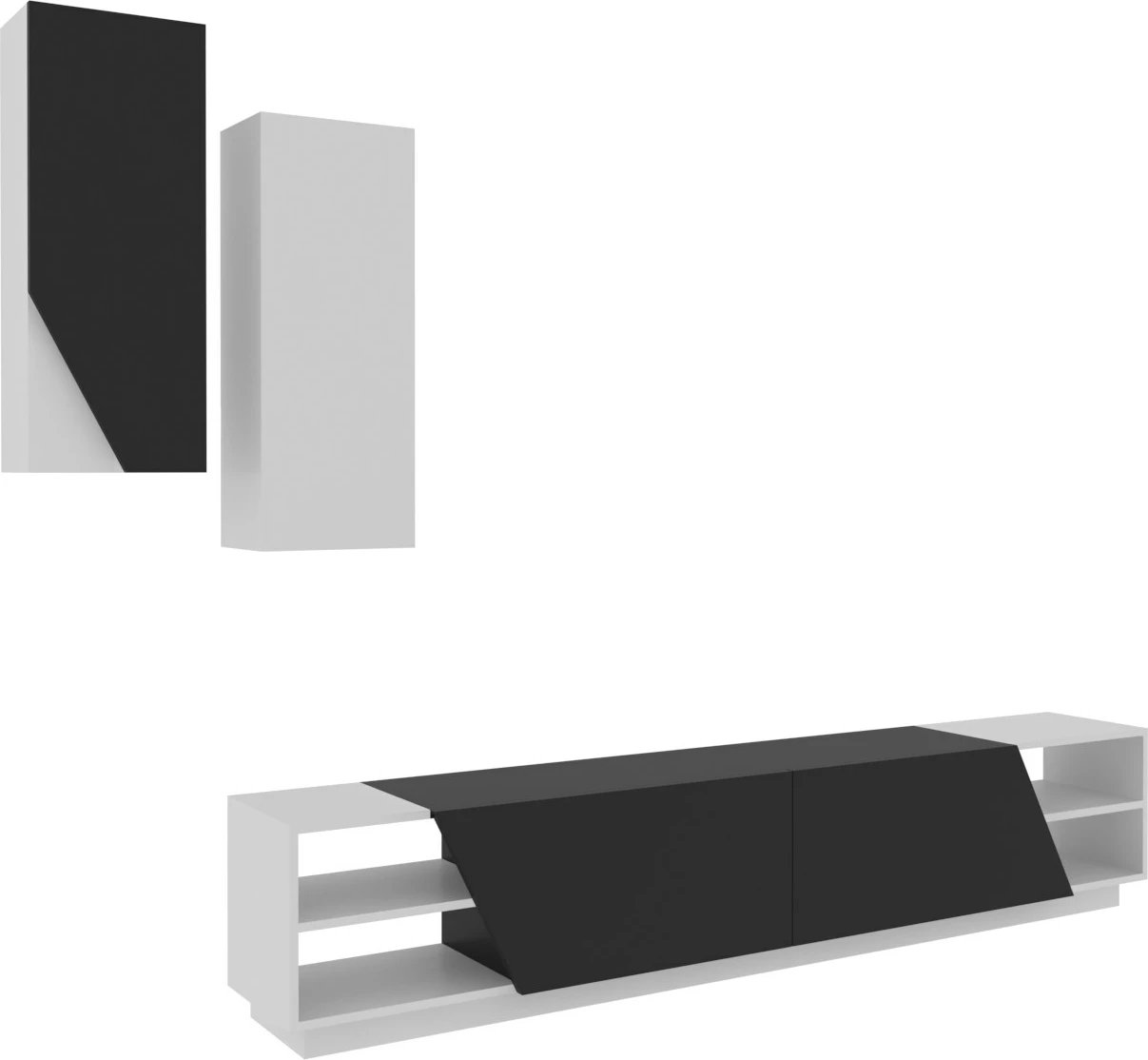 Komodë TV Hanah Home, ngjyrë zebra - e zezë, e bardhë