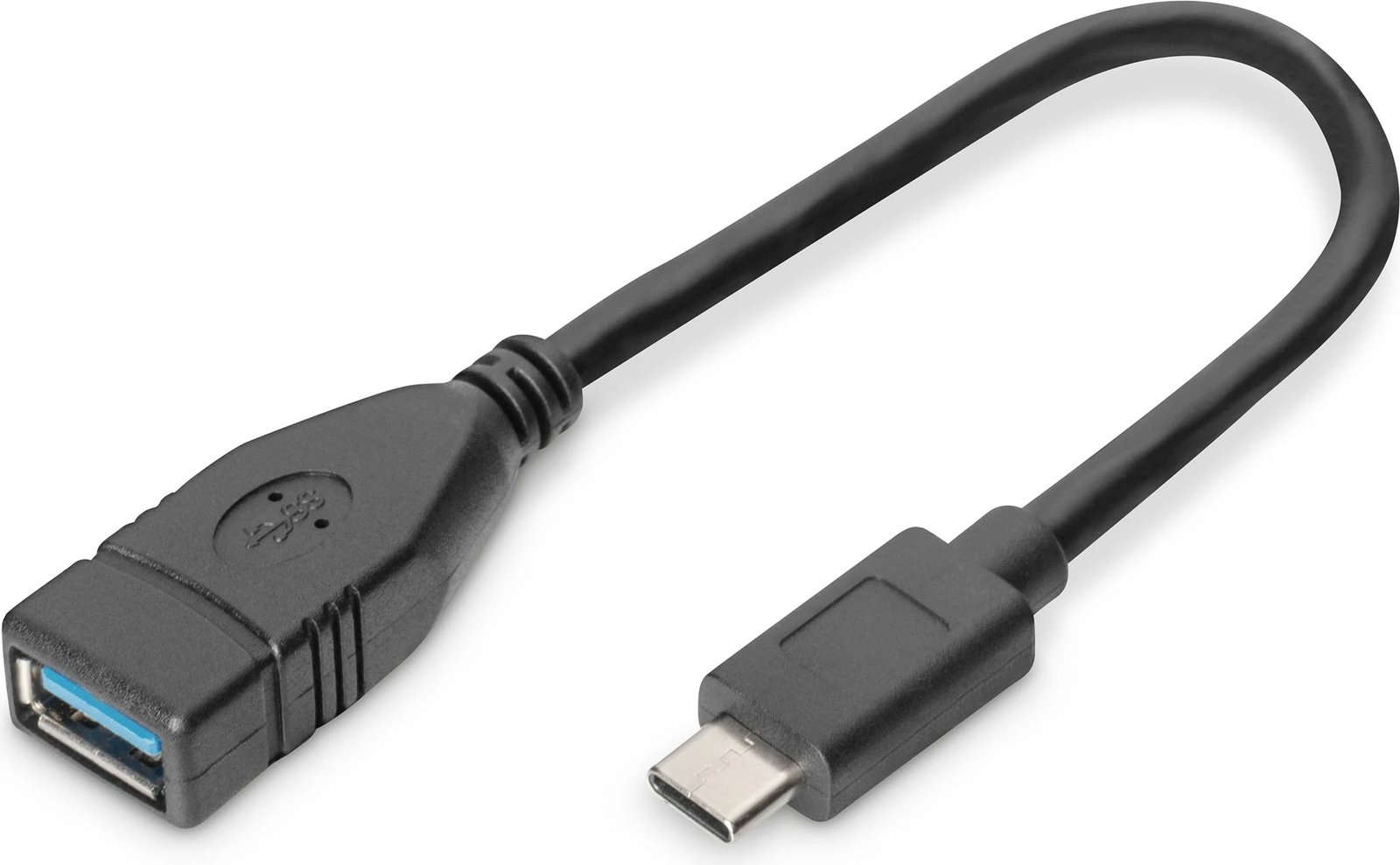Adapter USB Type-C në USB A Digitus 0.15m, i zi