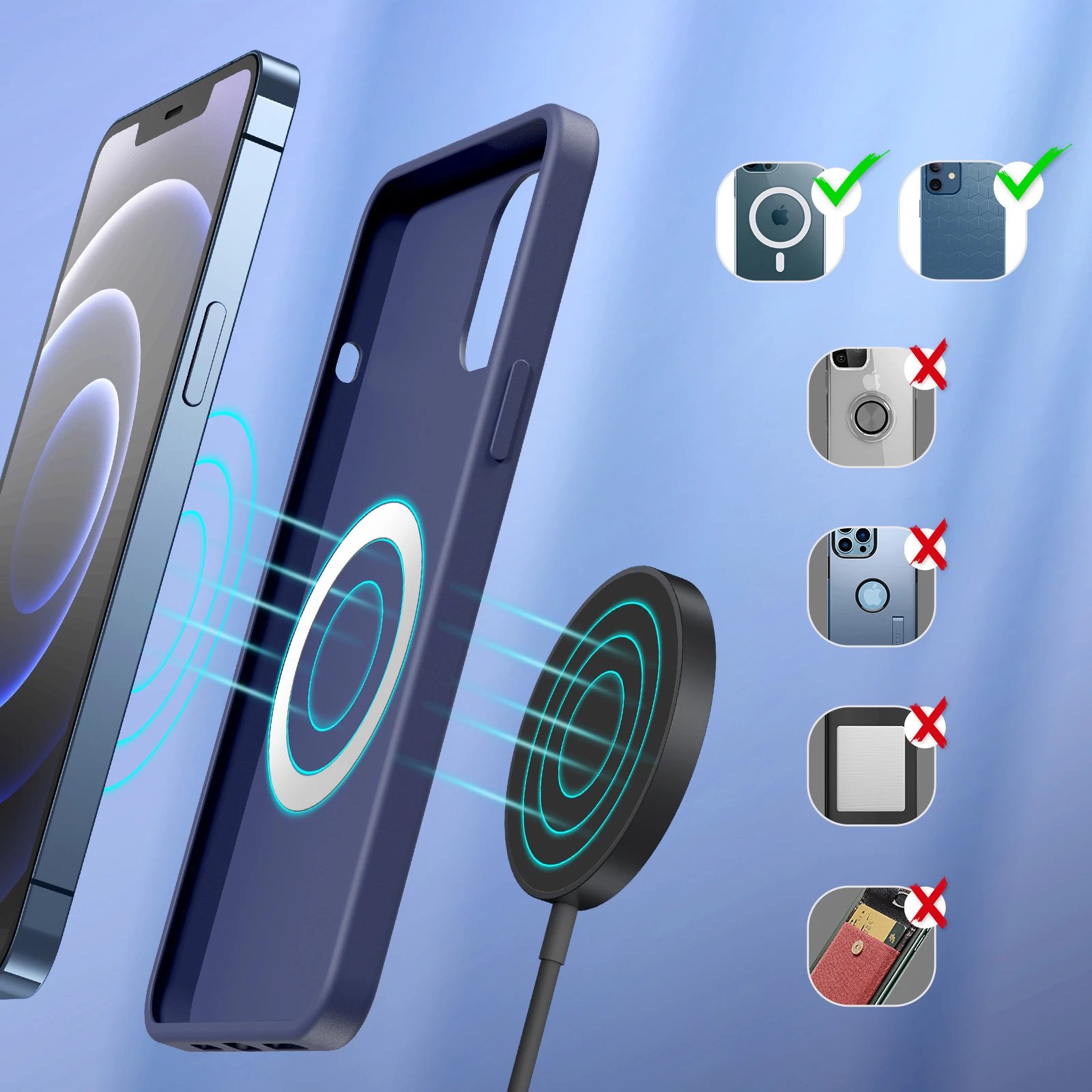 Mbështjellës karikues wireless Choetech T518-F-BK, 15W MagSafe, për iPhone 12/13/14, i zi