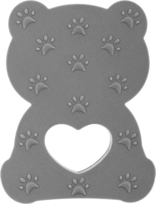 Teether silikoni, AKUKU, Teddy Bear, 9 cm, 0m+, pa BPA, gri