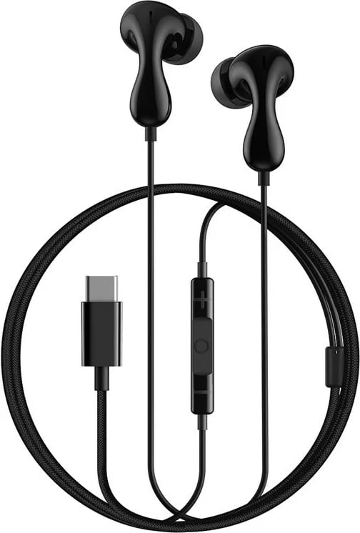 Kufje Baseus Encok CZ20, me kabllo, për thirrje/muzikë, USB Type-C, Zezë