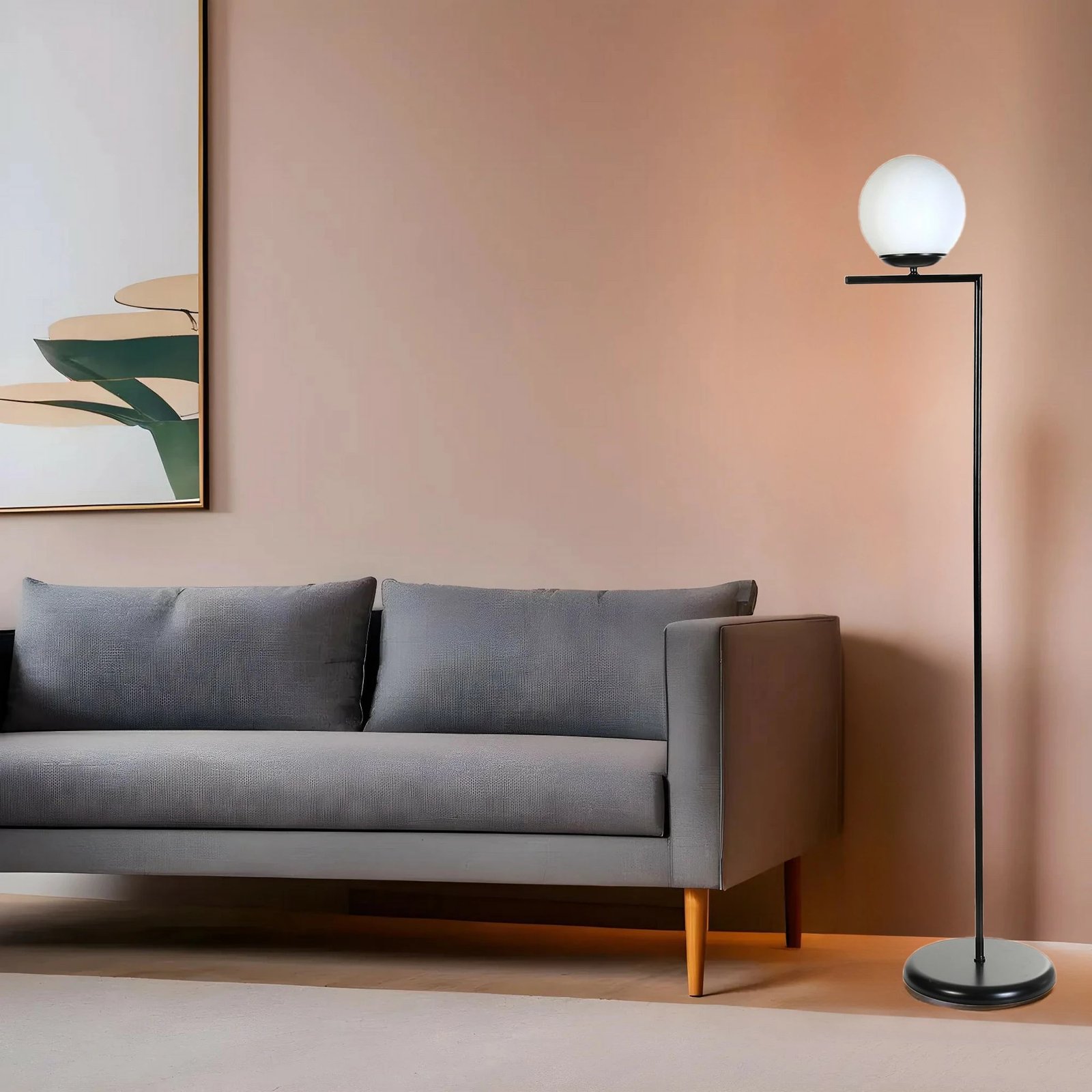 Llambë dyshemeje Opviq, 8818-2, e zezë dhe e bardhë