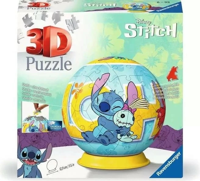 Puzzle 3D Ravensburger Stitch, plastik, 72 pjesë