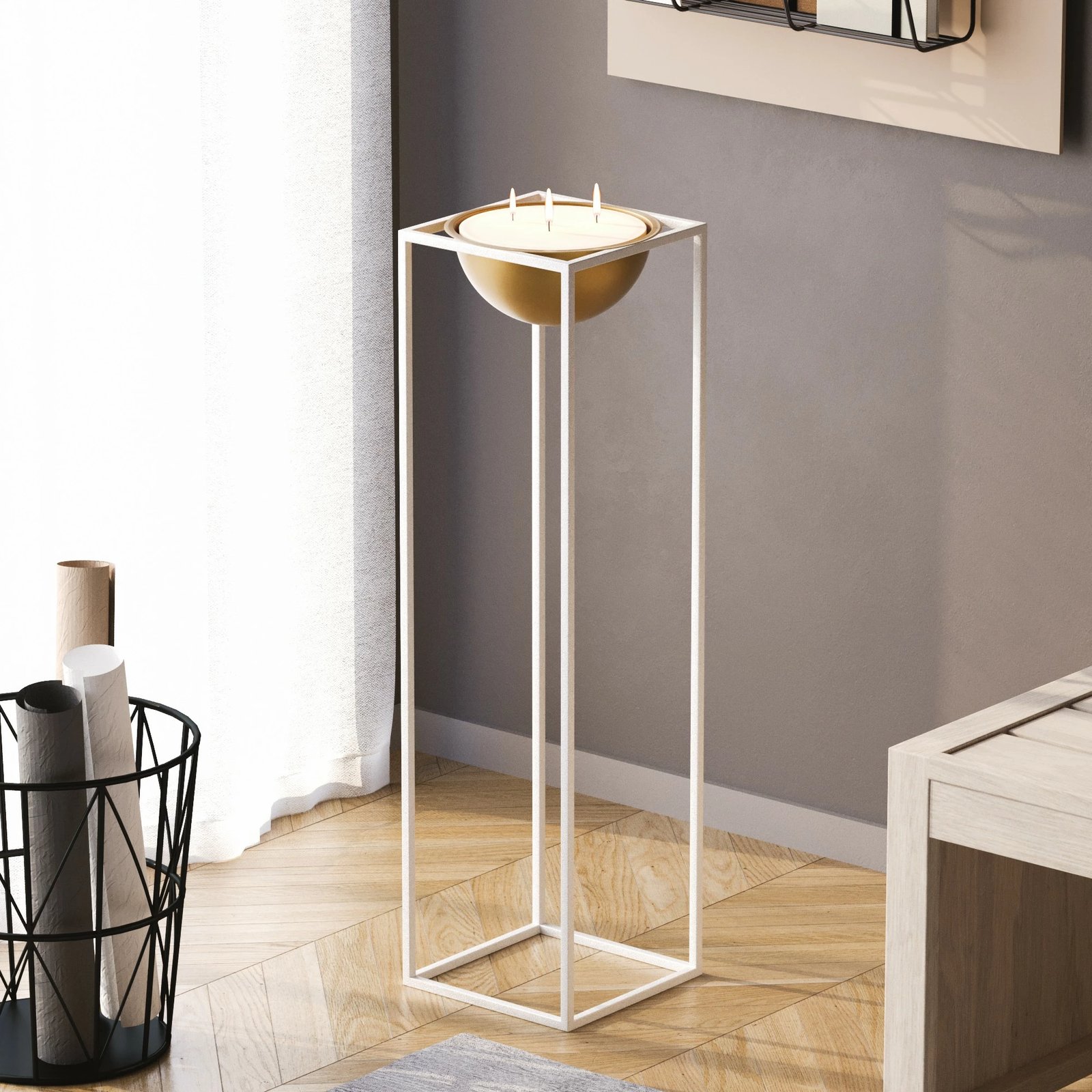 Vazo dekorative, e bardhë dhe ari, GED-020-C Vazo dekorative, e bardhë dhe ari, GED-020-C