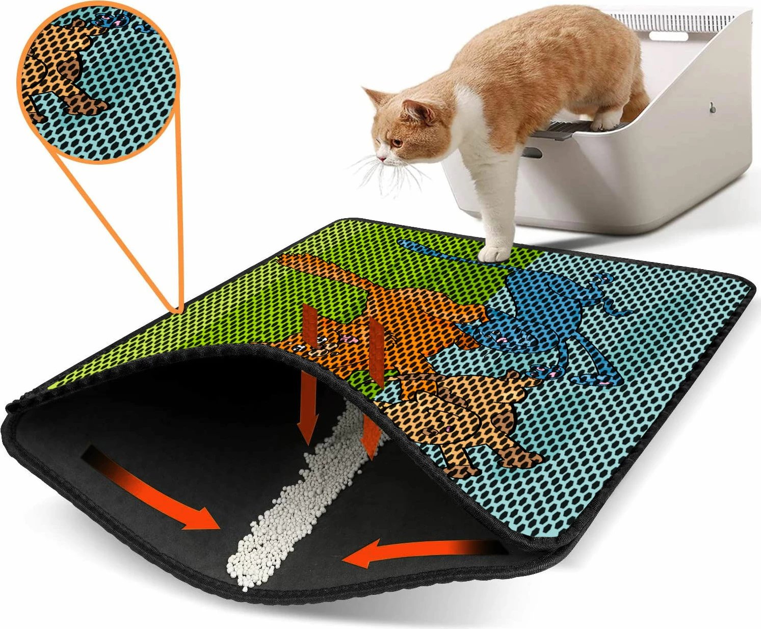 Tapet për rërë mace, shumëngjyrësh, Paws & Whiskers, Nrszn0232, 45x60cm