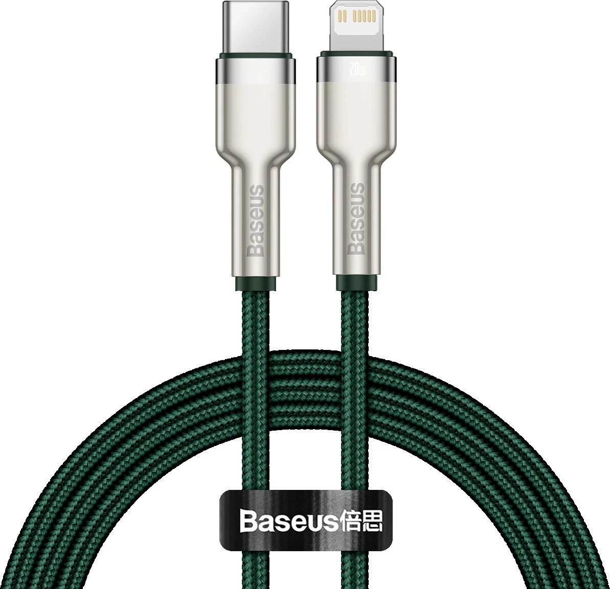 Kabëll Baseus Cafule, Lightning në USB-C, 20W, 2m, gjelbër