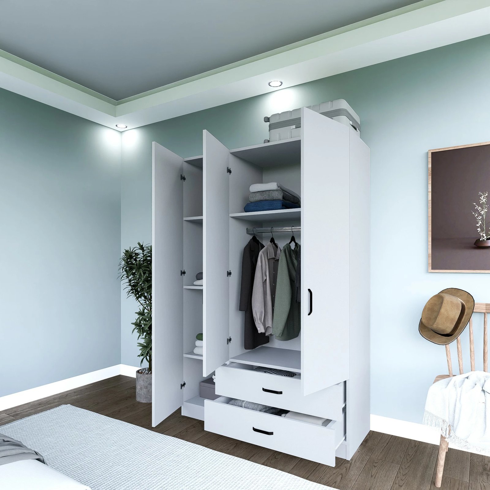 Dollap Skye Decor, Yaman 1600-032, i bardhë mat