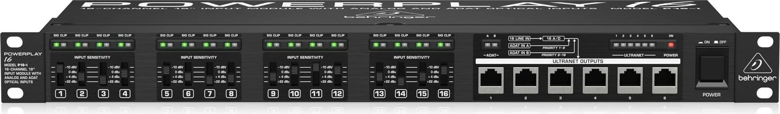 Mikser audio Behringer P16-I, 16 kanale, i zi