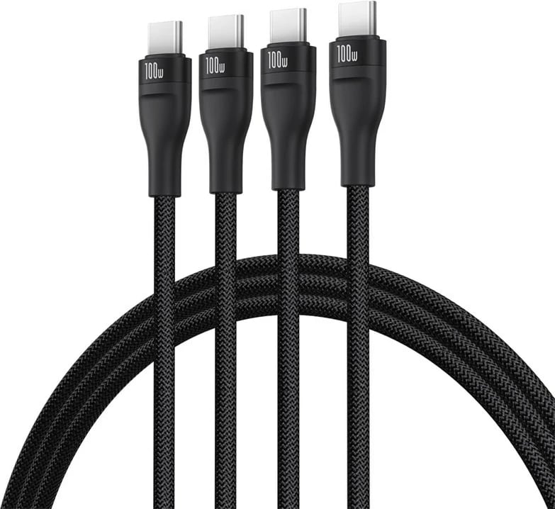 Kabllo Baseus Flash Series Type C në C+C+C, 480 Mbps, 1.5 m, E zezë