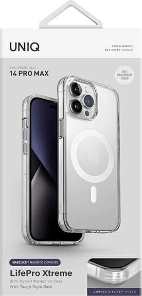 Mbështjellës UNIQ LifePro Xtreme Magclick Charging për iPhone 14 Pro Max, transparent