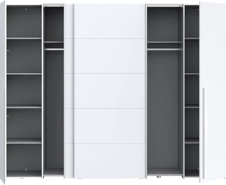 Dollap Verzo me 4 dyer, melaminë e bardhë, 270.5x61.5x210.5cm