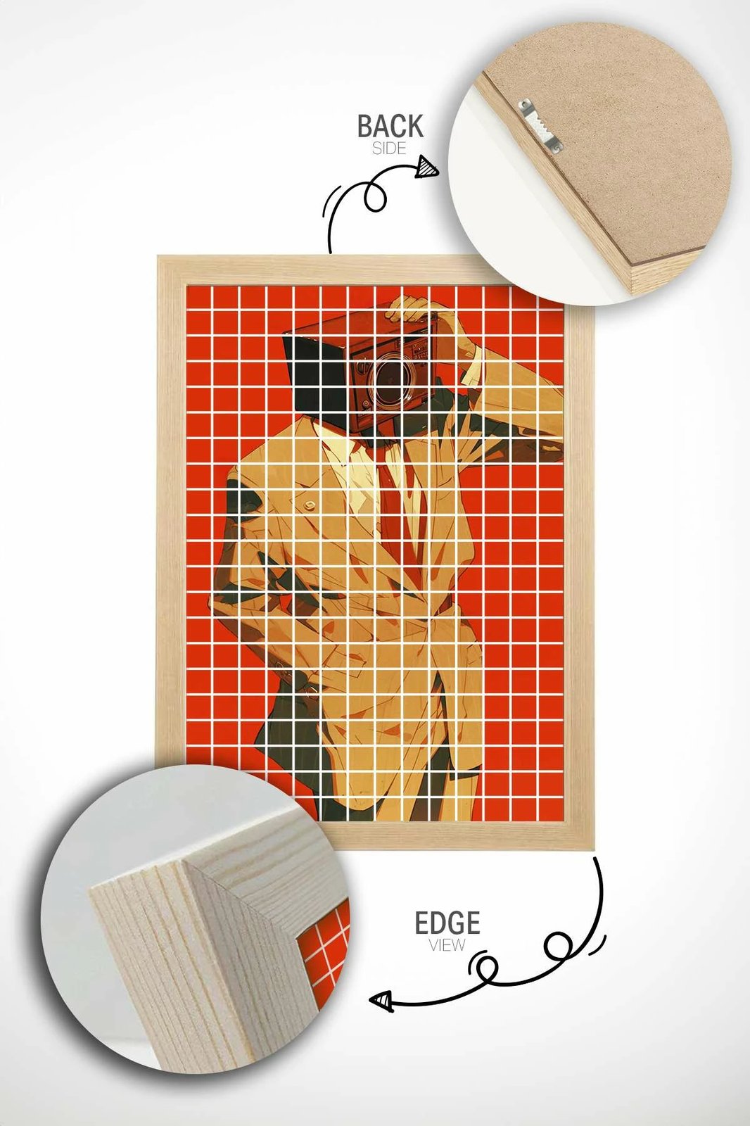 Pikturë dekorative me kornizë, shumëngjyrëshe, Popkare22, 33x48cm