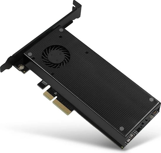 Adapter PCIe AXAGON PCEM2-DC, 1x M.2 NVMe M-key + 1x SATA B-key, me ftohës, i zi