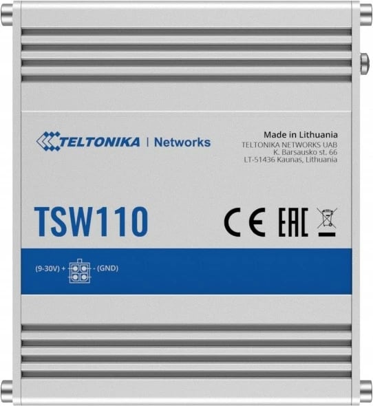 Switch industrial TELTONIKA TSW110, 5xGigabit Ethernet, Desktop/Rack, i bardhë