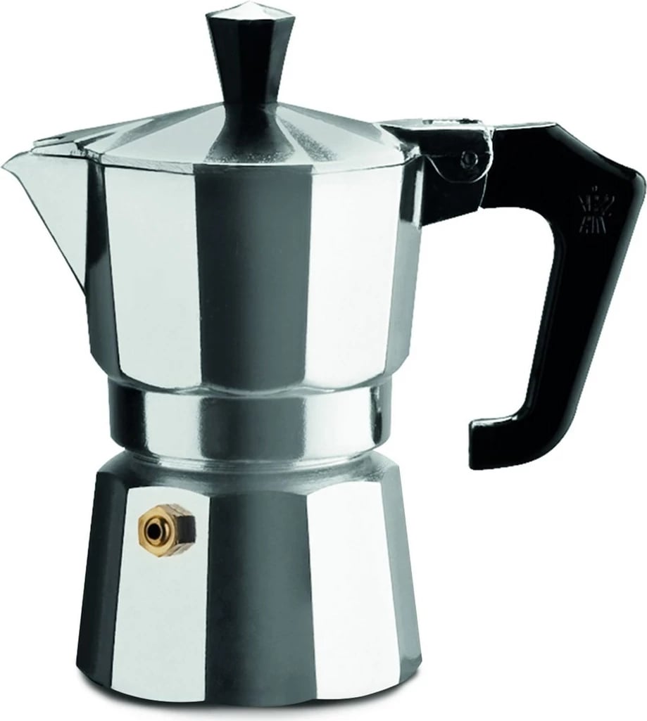 Moka pot Pezzetti Italexpress, 2 filxhanë, alumin, e zezë