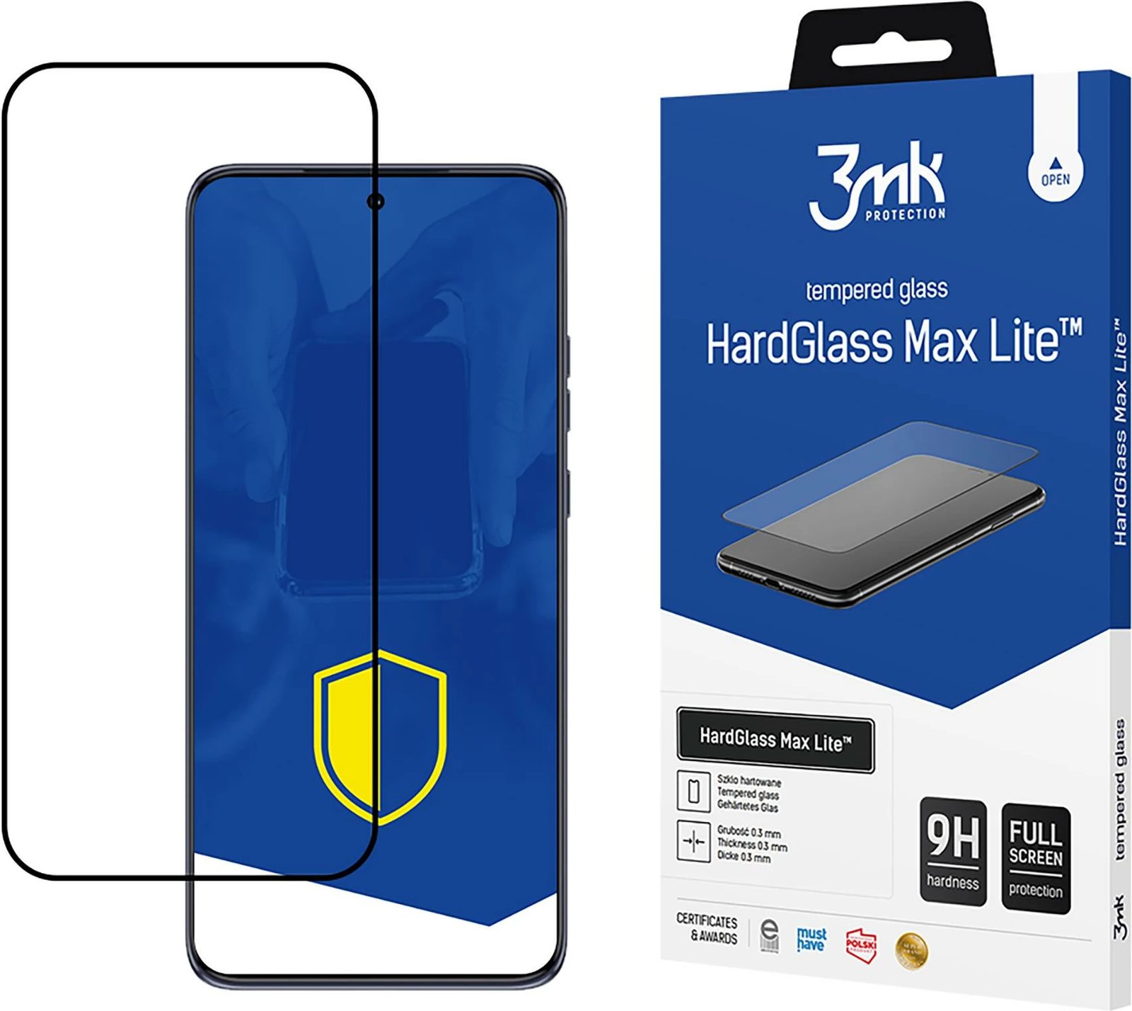 Xham i temperuar 3mk HardGlass Max Lite për Motorola Edge 50 Neo, Zi