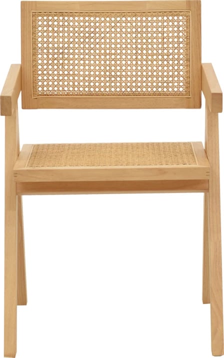 Karrige me krahë Winslow, dru natyral rubberwood, 52x59x79cm