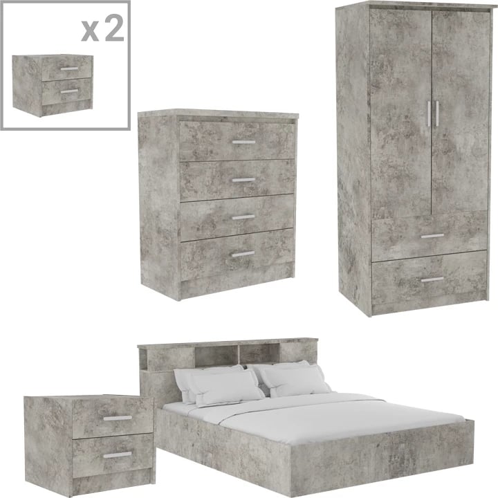 Paketa e mobiljeve për dhomë studenti OLYMPUS B set prej 5 pjesësh, ngjyrë anthracite antike