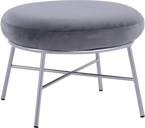 Karrige për bar me mbështetëse këmbësh Trudi FH8640.01 kadife gri me bazë argjendi 55x46x38 cm