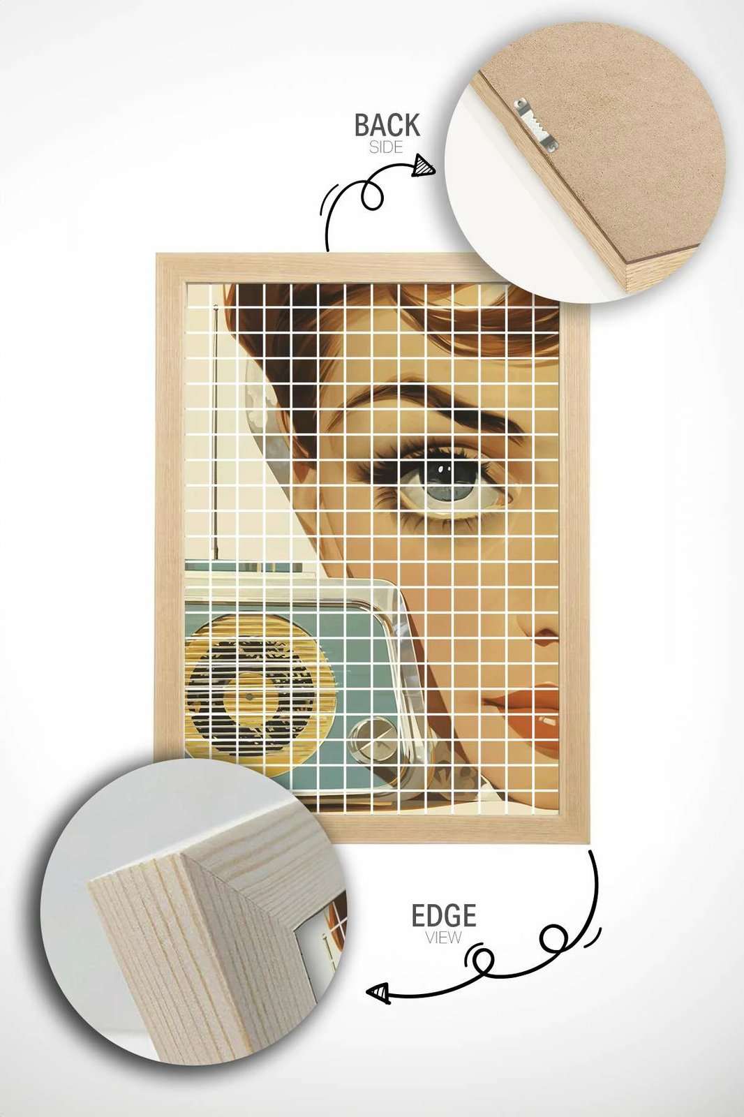 Pikturë dekorative me kornizë, Popkare24, shumëngjyrëshe, Wallity, 33x48cm