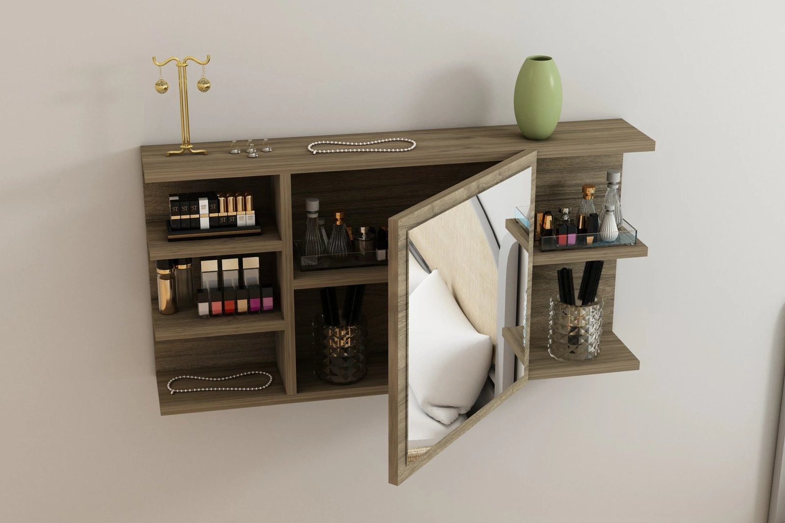 Dollap për make-up Marta, ngjyrë arre, Hanah Home