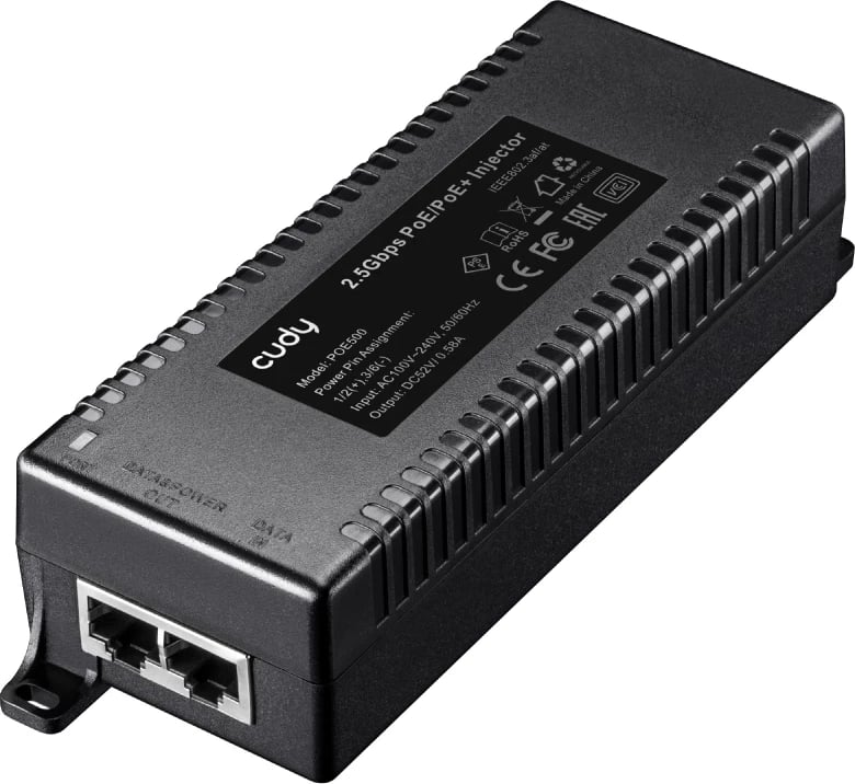 30W 2.5Gbps PoE+/PoE Injector